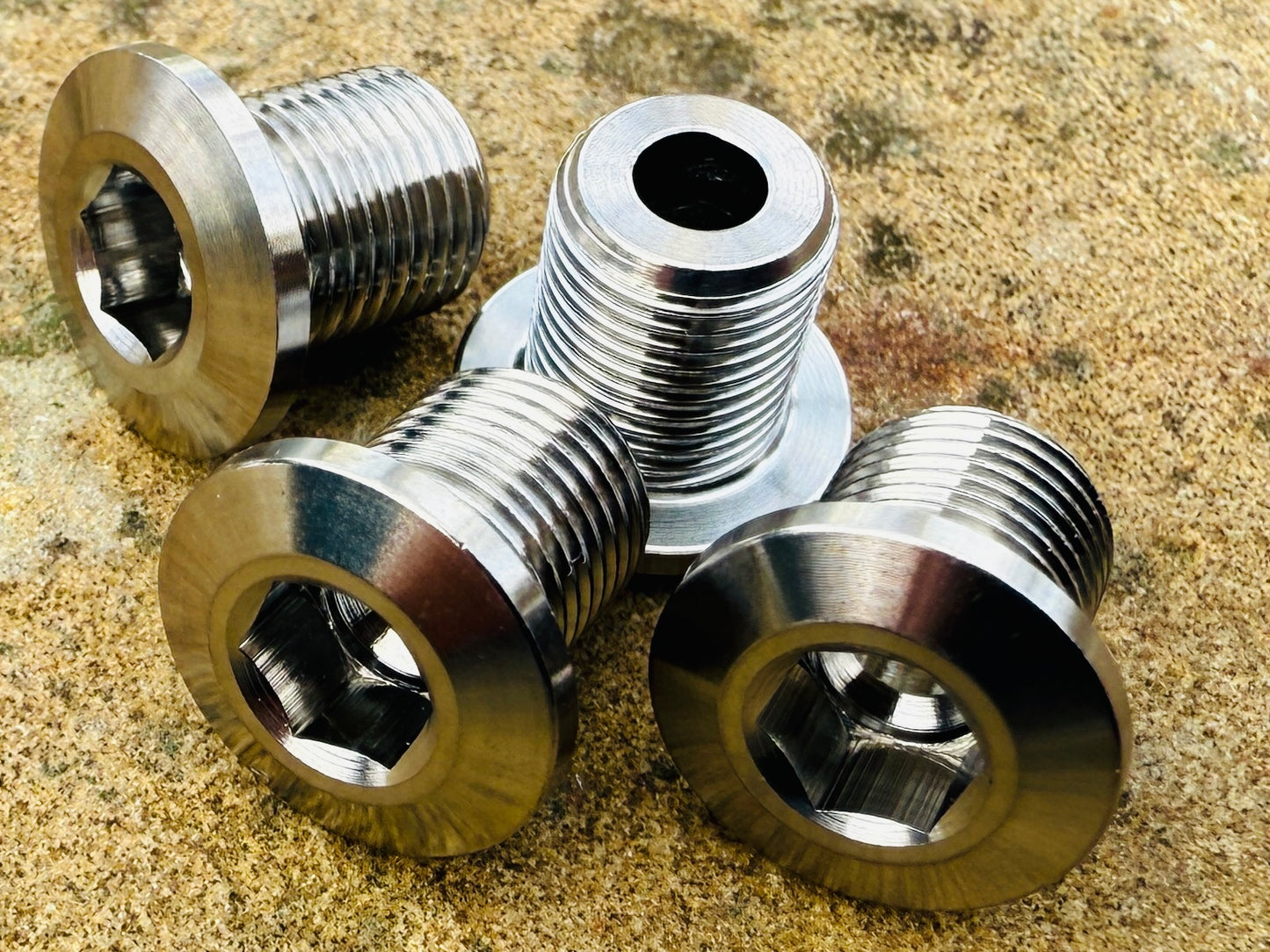 Titanium Chainring Bolts - For GRX and other direct threaded spiders/cranks and Granny ring