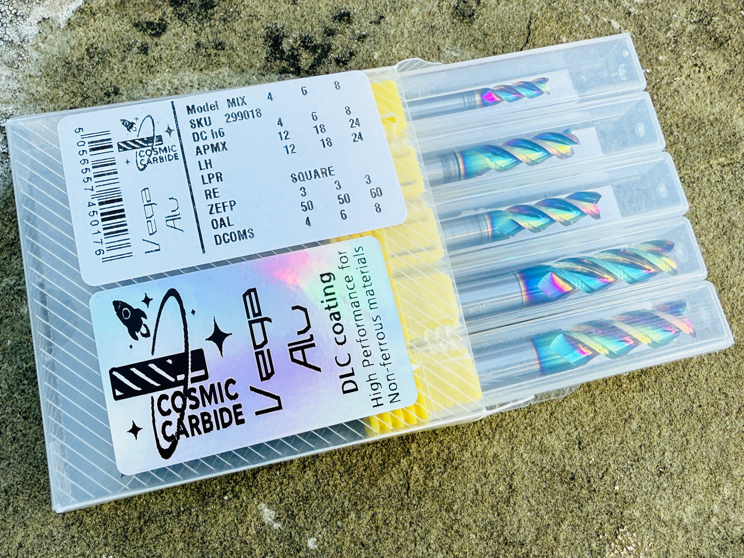 Cosmic Carbide - Vega DLC endmill - High Performance Aluminium Cutting - 5x Pack