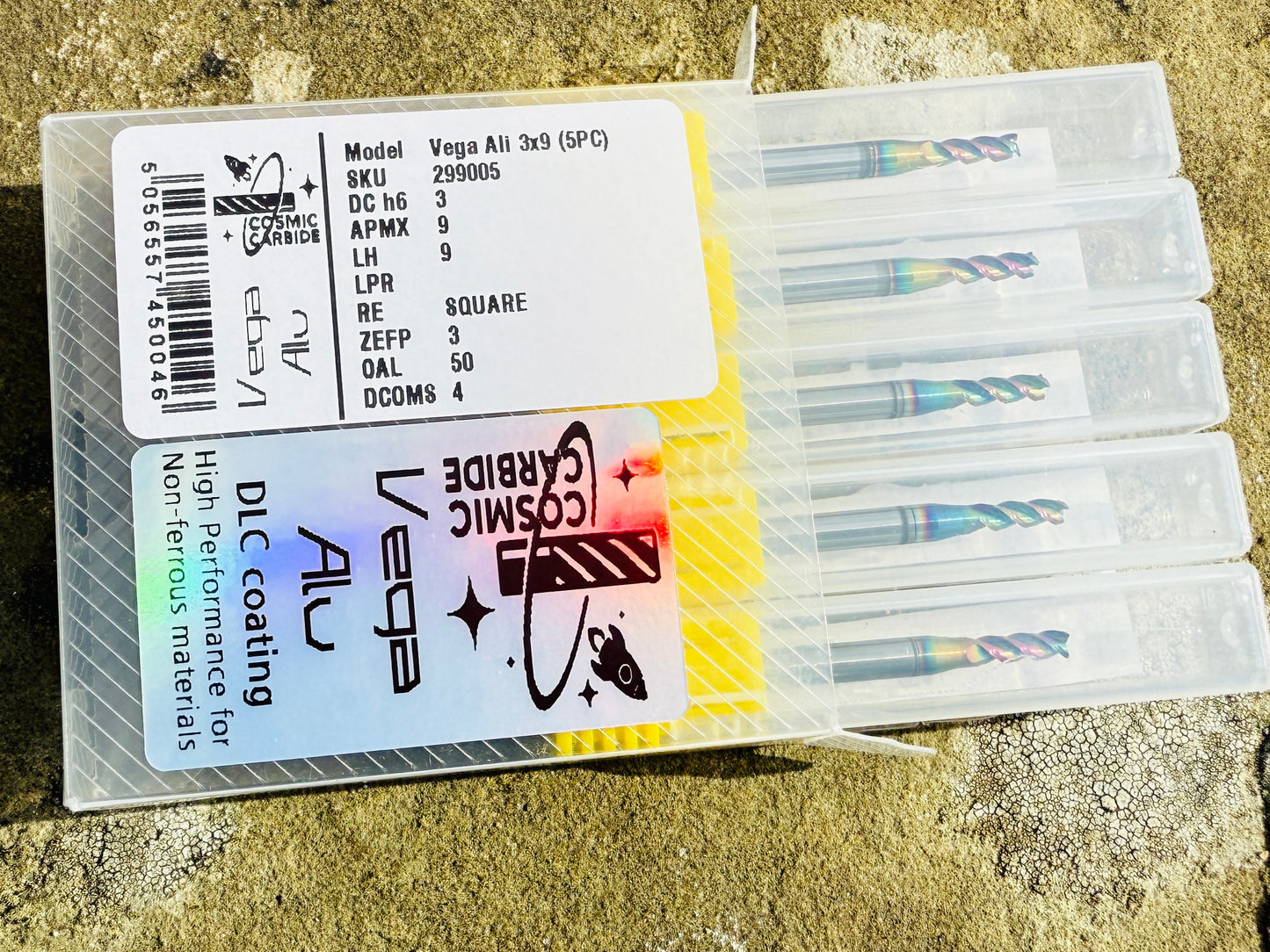 Cosmic Carbide - Vega DLC endmill - High Performance Aluminium Cutting - 5x Pack