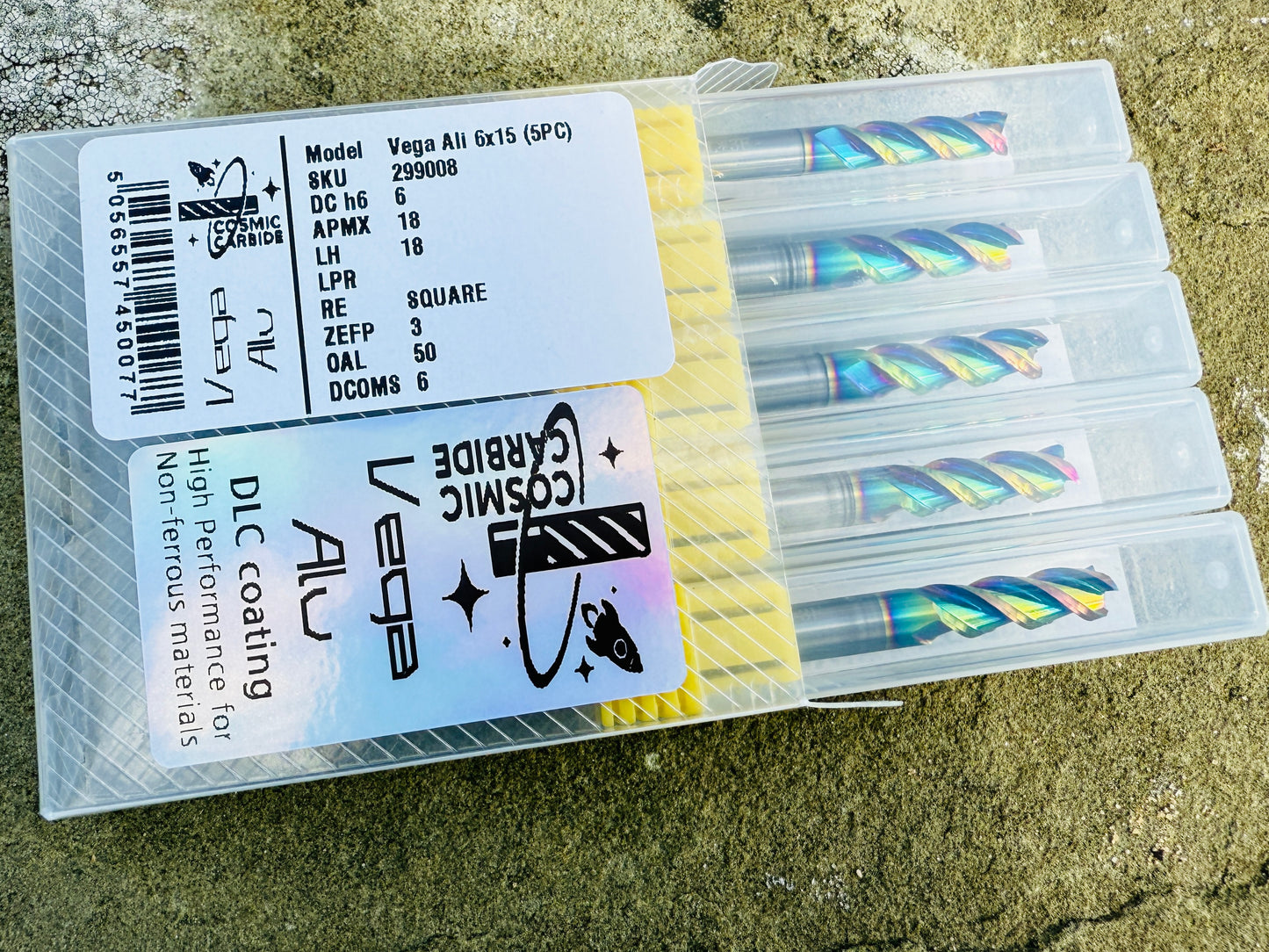 Cosmic Carbide - Vega DLC endmill - High Performance Aluminium Cutting - 5x Pack