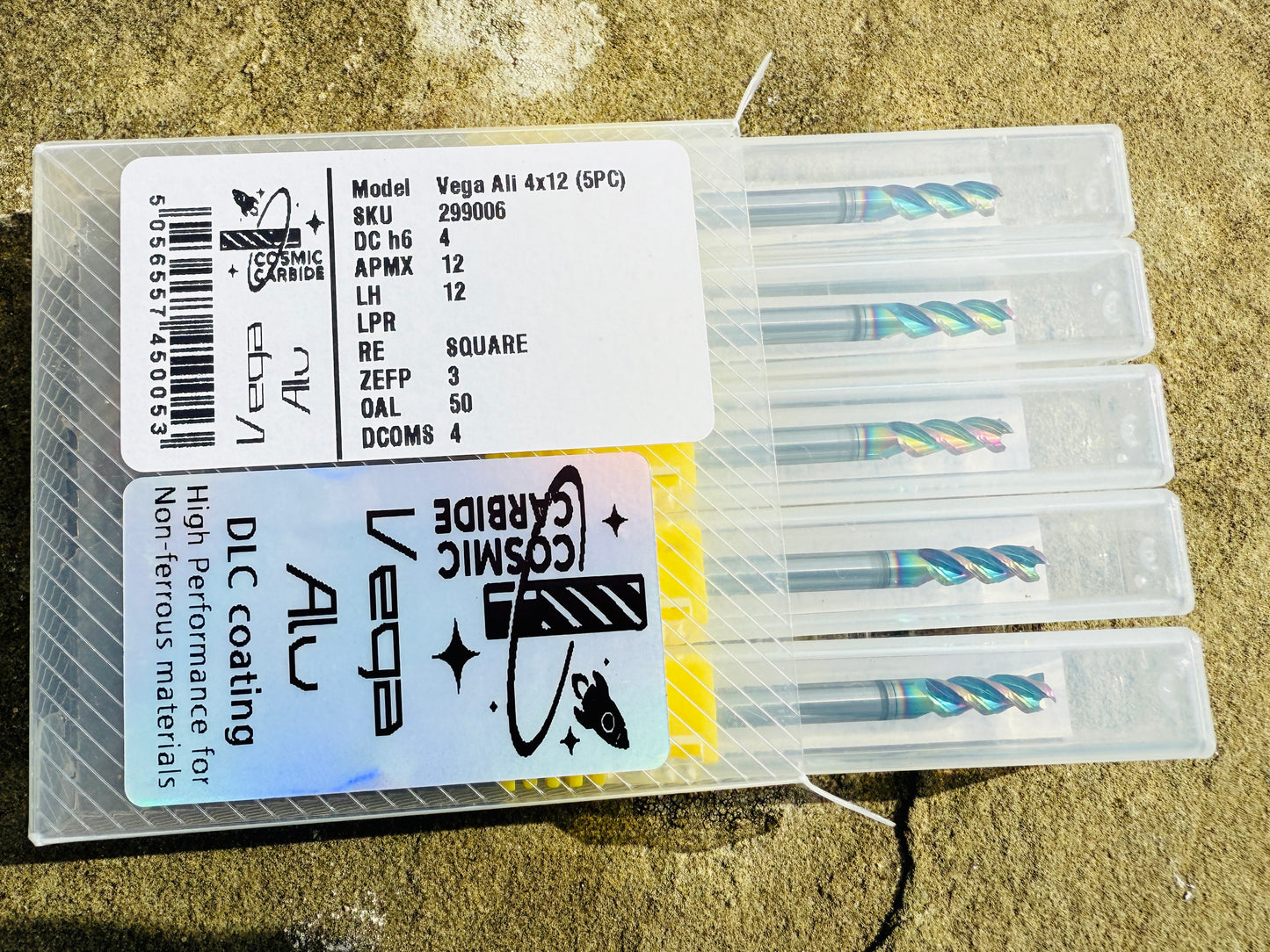 Cosmic Carbide - Vega DLC endmill - High Performance Aluminium Cutting - 5x Pack