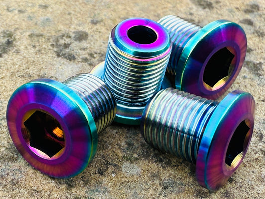 Titanium Chainring Bolts - For GRX and other direct threaded spiders/cranks and Granny ring
