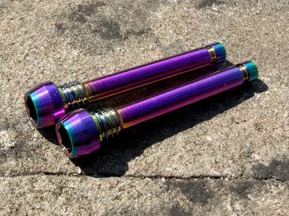 Rainbow Magura brake pad retention pins in cnc machined titanium