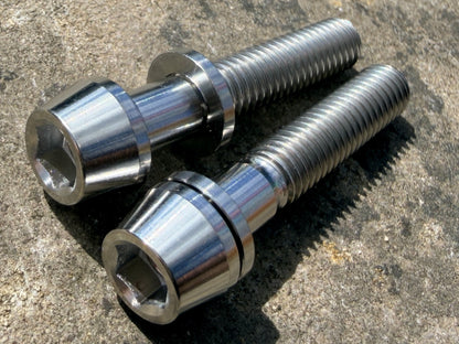 M6x32 silver titanium stem bolts precision CNC machined with integrated washers