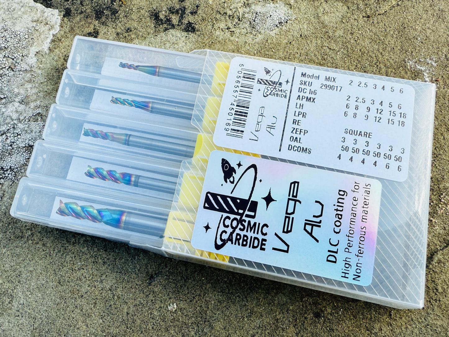 Cosmic Carbide - Vega DLC endmill - High Performance Aluminium Cutting - 5x Pack