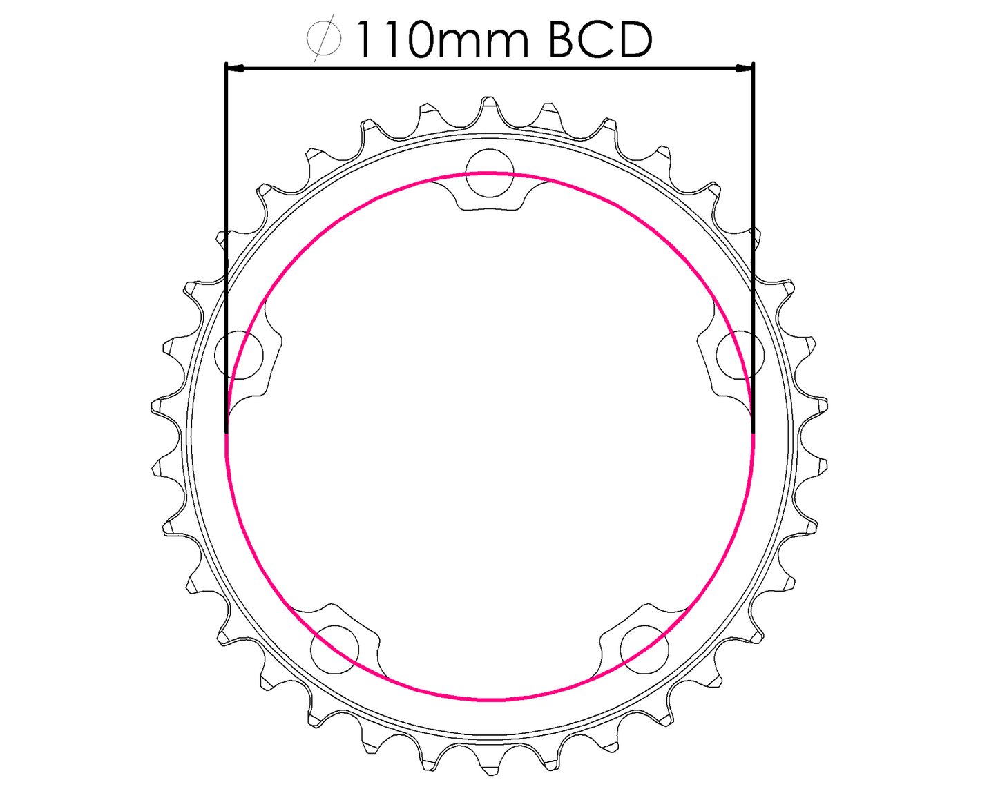 110BCD Raptor Chainring - UK MADE