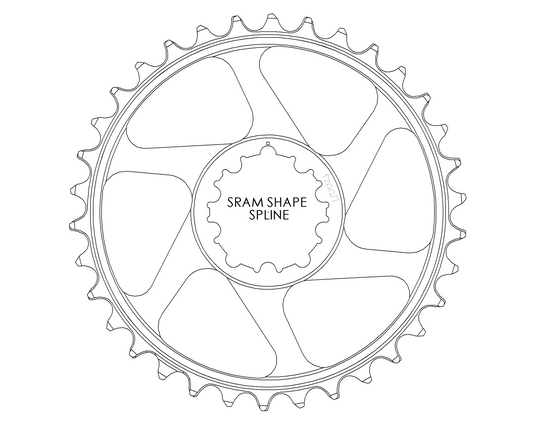 SRAM 3-Bolt 0mm OFFSET Raptor Chainring - UK MADE